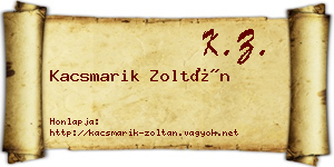 Kacsmarik Zoltán névjegykártya