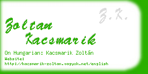 zoltan kacsmarik business card