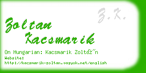 zoltan kacsmarik business card